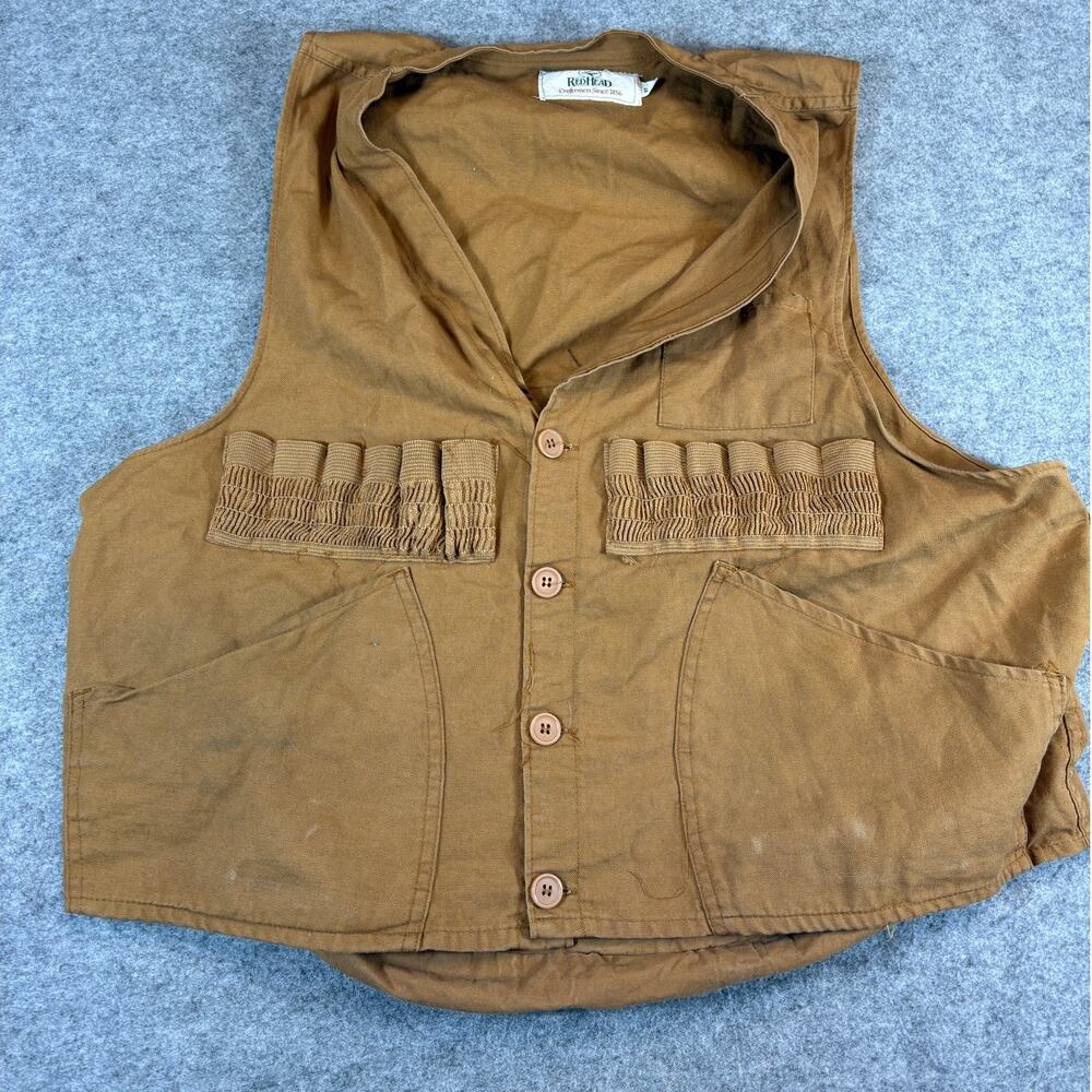 Vintage 90s Red Head Vest Womens XL Brown Upland Game Hunting Shooting Pockets